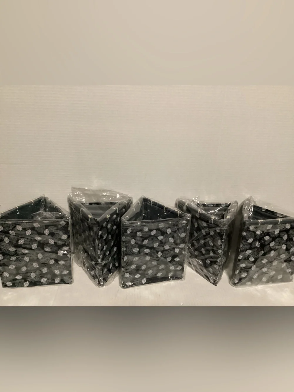 Harley-Davidson Black Patterned Fabric bean bag tent Storage Bins (Set of 5)